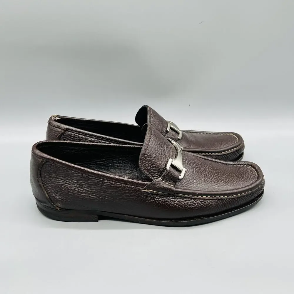 Allen Edmonds Shoes Men 9.5 Brown Leather Firenze Horsebit Loafers Slip On